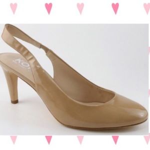 Michael Kors Patent Leather Nude Slingback